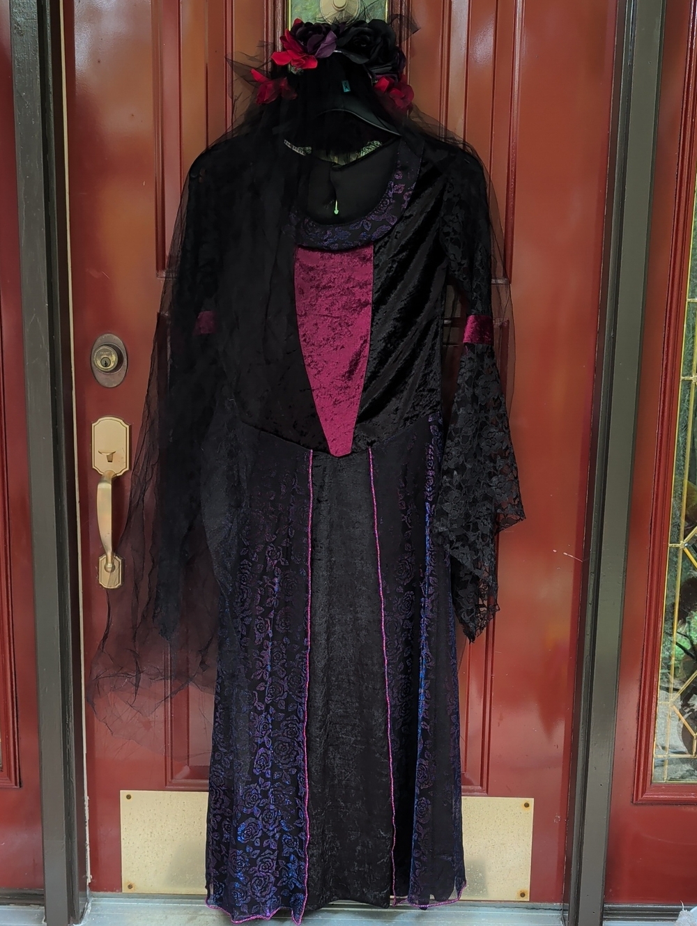 Fun World Costume Dress Renaissance/Gothic Fairy/Maiden/Witch & Head Dress Sz Sm